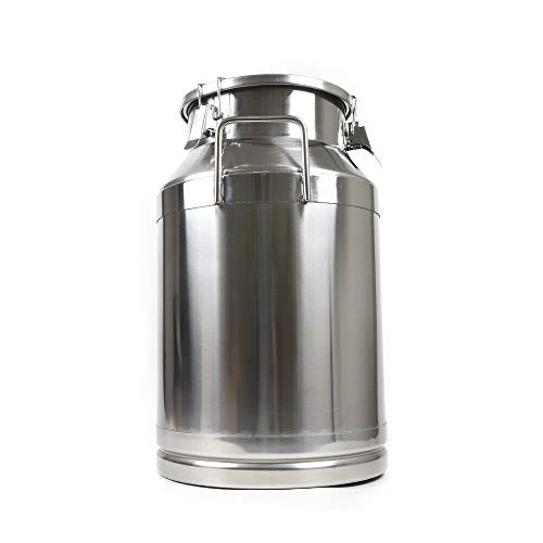Milk Can Food Grade Stainless Steel Milk Transport Can Milk Bucket Wine Pail Bucket Milk Can Tote Jug with Sealed Lid for Milk Wine Liquid Storage Container (10.5 Gallon / 40 Liters) - color: 10.5 Gallon / 40 Liters