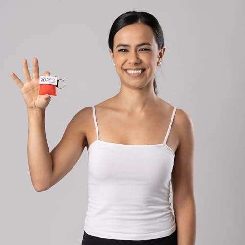 CPR Keychain Face Shields with One-Way Valve, 50 Pack - size: 50