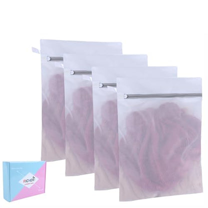 Mesh Laundry Bags, Mesh Wash Bags, Durable Mesh Structure with Strong Zipper, Suitable for Underwear, Delicate Clothes, Pants, Shoes, Socks Washing (Small Fine Mesh, Medium 16 * 20in *4pcs) - size: Medium 16*20in*4pcs