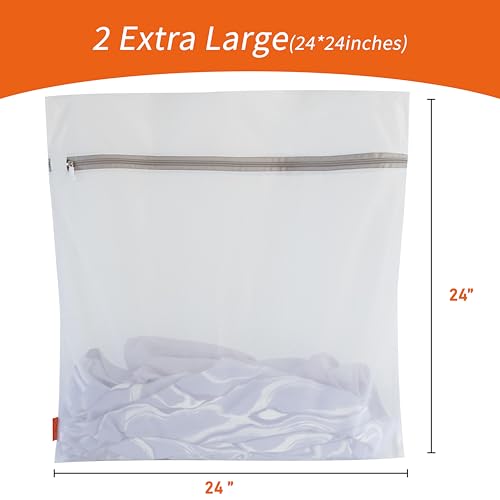 Polecasa Mesh Laundry Bags 2 Pack (XX-Large, 24x24”) - size: 2 Jumbo