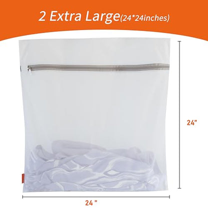 Polecasa Mesh Laundry Bags 2 Pack, 24x24” Jumbo, Fine Mesh for Delicates - size: 2 Jumbo