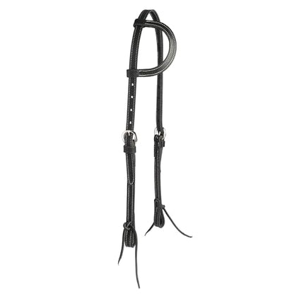 Weaver Leather Black Latigo Leather Headstall - style: Sliding Ear