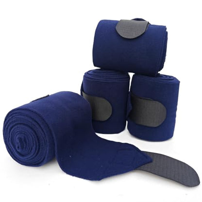 Horse Polo Leg Wraps Soft Fleece Wraps Equestrian Leg Bandage 4-Pack (Full(10ft), Navy) - color: Navy, size: Full(10ft)