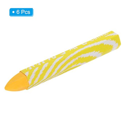 PATIKIL Lumber Marking Crayons, 6 Pack 4"x0.55" Hex Wax Tire Marker Crayons Yellow - color: Yellow