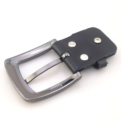2 Pack Classic Belt Buckles Set with Belt Loop and Mount Snap Connector Replacement Single Prong Square Roller Buckle for Leather Belts Strap 1.5'' Width Women Men Western Belts Leather Straps