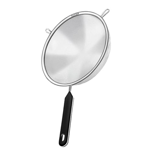 COLLBATH 40 Mesh Fine Mesh Strainer with Handle 304 Stainless Steel Food Strainer for Oil Rice Tea Soy Milk Residue Easy-Clean Kitchen Tool 13.38 X 7.87 X 1.57 in 1 piece