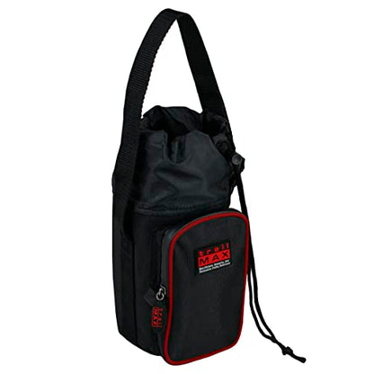 TrailMax 500 Series Water Bottle Carrier Horse Saddlebag for 1-Liter Stainless Steel Water Bottle, Insulated & Padded, 1680-denier Ripstop Nylon - color: Black with Red Piping