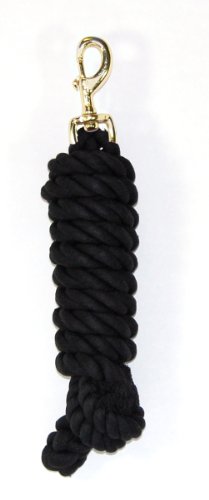 Hamilton 3/4" x 10' Cotton Horse Lead Rope with Bolt Snap, Black - color: Black, size: 3/4" x 10'