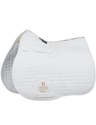 Harrison Howard All-Purpose Saddle Pad for Horses, GP Saddle Pad - color: White