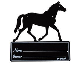 Black Heavy Duty Steel Large Horse Stall Stable Name Plate Horses
