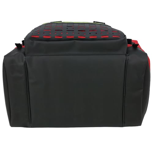 Lightning X Personalized EMT Trauma Bag – Large ALS Medical Bag with 6 Color-Coded Pouches, MOLLE Panel, Waterproof Bottom, Reflective EMS Gear, Custom Embroidered Name or Logo | LXMB35 - color: Red