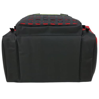 Lightning X Personalized EMT Trauma Bag – Large ALS Medical Bag with 6 Color-Coded Pouches, MOLLE Panel, Waterproof Bottom, Reflective EMS Gear, Custom Embroidered Name or Logo | LXMB35 - color: Red