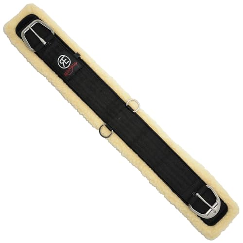 Reinsman Straight Fleece Cinch | Equestrian Horse Riding Western Durable Comfortable Versatile Plush Soft Girth with Stainless Steel Hardware & Removable Liners - size: 32"