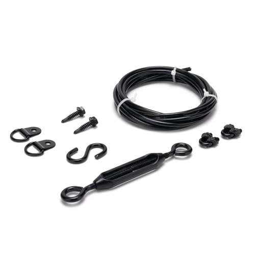 Anti-Sag Gate Kits for Wooden Fence, Black Anti-Sagging Gate Support Cable Kit Hardware, Gate Sag Frame Kit Hardware for Wooden Fence, Wood Gate Door Repair Kit for Outdoor, 1 Pack - color: Black,1pcs