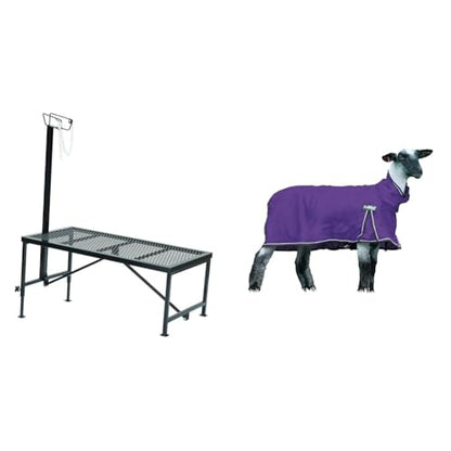 Weaver Leather Livestock Steel Trim Stand - Adjustable and Durable Trimming Stand for Sheep, Goats, and Other Livestock - Wire Headpiece Holds Animals in Place During Grooming, Black, 1 Ct (Pack of 1)