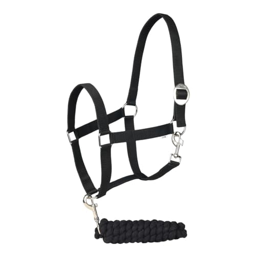 TuffRider Halter and Lead Rope Set with Breakaway Leather - color: Black, size: Cob