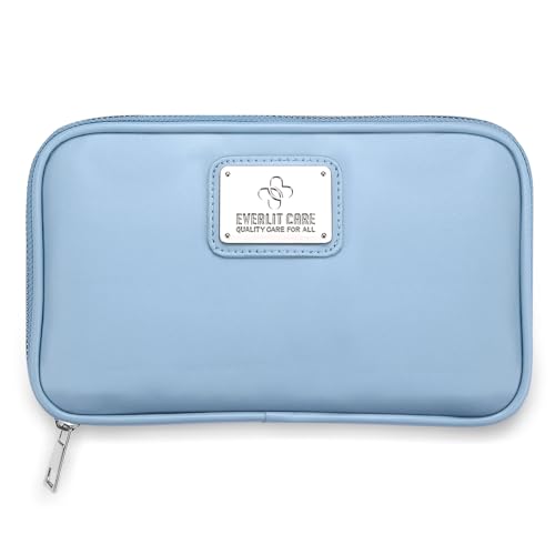 EVERLIT CARE Car First Aid Kit with Emergency Supplies Survival Gear Including Window Breaker Disposable Urine Bag Mountable Survival Kit for Family Travel in Car (Cyan) - color: Cyan