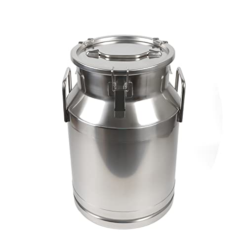 20-60L Stainless Steel Milk Can Wine Milk Bucket Wine Pail Bucket Milk Can Tote Jug with Sealed Lid Heavy Duty, with Independent Embedded Silicone Sealed Lid (40L) - size: 40L