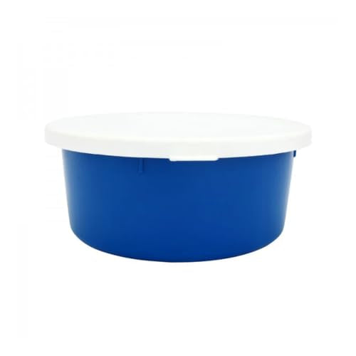 Correct Connect Mini 1 Gallon Horse Feed Storage Bowl with Snap Lid, Feed Container for Treats and Supplements, BPA Free Food Grade Feed Bucket, Stackable (Blue) - color: Blue