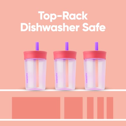 Owala Tumbler Kids Plastic Water Bottle 15 oz Lilac Rocket - color: Lilac Rocket, size: 15 Ounces