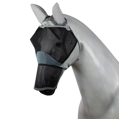 Horze Eira Soft Polyester UPF 25 UV Protection Insect and Fly Mask - Gray - Warmblood - size: Warmblood