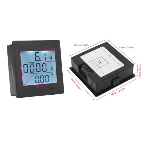 Voltmeter LCD Screen DC 6-200V 20A Power Monitor with Alarm Function Energy Meter for Voltage, Current, kWh Tracking Overload Protection(Z3-20A)