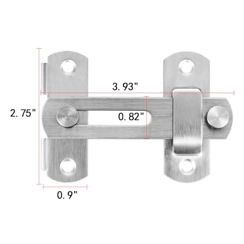 4 Packs Brushed Nickel Stainless Steel Barn Door Latch flip Door Latch - color: Brushed Nickel