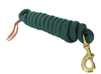 AJ Tack 9 Ft Nylon Lead Rope, 5/8 in, Leather Popper - color: Orange
