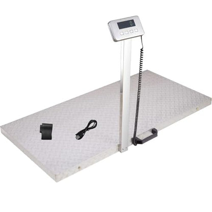 Upgraded 1100lb Livestock Scale, 40"x20", Non-Slip Surface | Heavy Duty Dog Scales for Large Breed Weighing, with Stand Rod, Max 1100lbs, Precision 0.22lb/0.1kg - style: 1100 lbs Pro