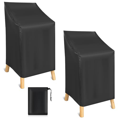 SHENLIU Chair Covers for Outdoor Waterproof 2 Pack, Lawn Chair Covers