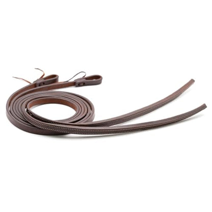 Jeffers Equine LuxeLeather Heavy Oiled Western Leather Horse Reins – Split, Laced & Roping Styles with Tie or Snap Ends for Riding & Training - size: 5/8" x 8'