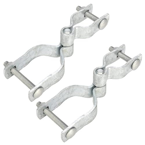 1-3/8" x 2-3/8" Chain Link Fence Gate Post Female and Male Hinge 2 Pack | Chain Link Fence Hinges Heavy Duty Galvanized Steel Chain Link Gate Hinge Kit with Bolts & Nuts - size: 1-3/8" x 2-3/8"