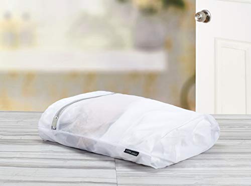 Laura Ashley Large Laundry Delicates with Zipper Closure to Protect Clothes Mesh Wash Bag, Clear, LA-92435