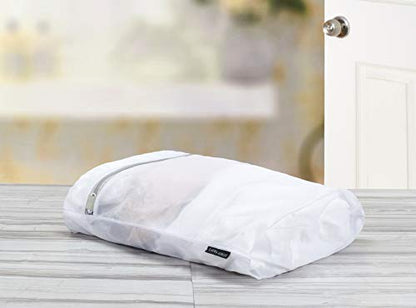 Laura Ashley Large Laundry Delicates with Zipper Closure to Protect Clothes Mesh Wash Bag, Clear, LA-92435