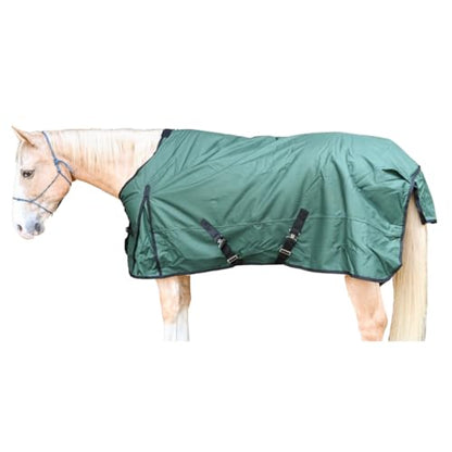 AJ Tack 1200D Waterproof Winter Horse Blanket with Storage Bag - 400g Heavyweight Turnout with Fleece Collar, Shoulder Gussets & Tail Flap - Green 82" - size: 82