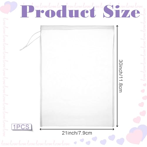 Nut Milk Bag,Reusable Fine Mesh Strainer Bag Nylon Food Grade Soy Milk Filter Bags Multi-Purpose Food Strainer for Nut Milks Brewing & Juice Extraction(200mesh)