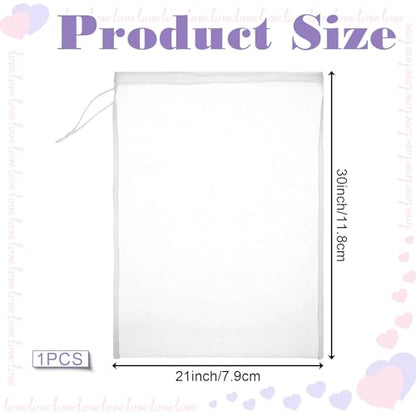 Nut Milk Bag,Reusable Fine Mesh Strainer Bag Nylon Food Grade Soy Milk Filter Bags Multi-Purpose Food Strainer for Nut Milks Brewing & Juice Extraction(200mesh)