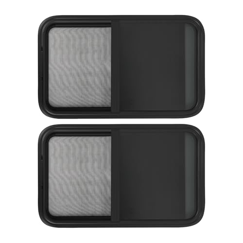 Vertical Sliding Black RV Window for Teardrop, Cargo, Horse Trailer, Marine Camper Window Replacement,18" Wide x 30" Tall, 2 Pack (18"x30") - size: 18"x30"