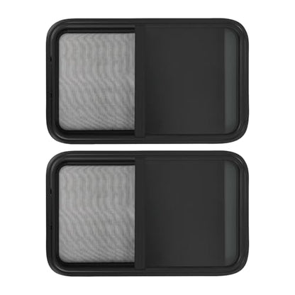 Vertical Sliding Black RV Window for Teardrop, Cargo, Horse Trailer, Marine Camper Window Replacement,18" Wide x 30" Tall, 2 Pack (18"x30") - size: 18"x30"