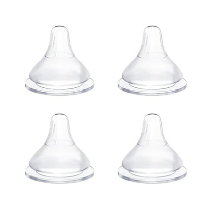 Silicone Bottle Nipples Compatible with Pigeon Bottles, Replacement Soft Nipple for Baby 1+ Months, Anti-Colic, BPA-Free, Slow Flow, Size S, 4-Pack - color: 1m+, Slow Flow, S, size: Slow Flow, S