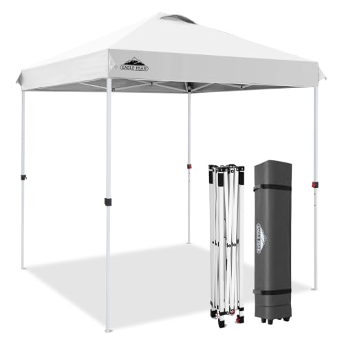 EAGLE PEAK 6.6x6.6 Pop Up Canopy Tent Easy Up Canopy Outdoor, White - color: White, size: 6.6x6.6