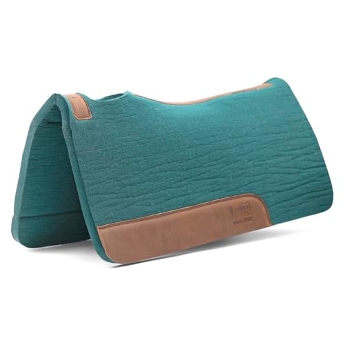 Jeffers WoolLuxe 100% Wool Felt Saddle Pad for Horses – Shock Absorbing, Breathable Equestrian Pad Horse Back Protection for Comfort During Riding, Training, & Competition - color: Emerald, size: 1" x 30" x 30"