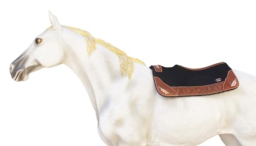 CHALLENGER Horse 32" x 30" Western Contoured Wool Felt Therapeutic Saddle Pad Black 39216 - color: Black Phyton