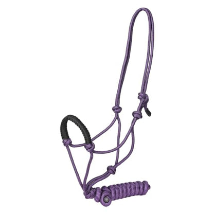 TuffRider Rugged Rope Halter Braided Noseband with Matching Lead - color: Violet