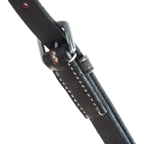 Equinavia Saga Adjustable Leather Running Martingale with Stainless Steel Hardware - Chocolate Brown - Horse - size: Horse