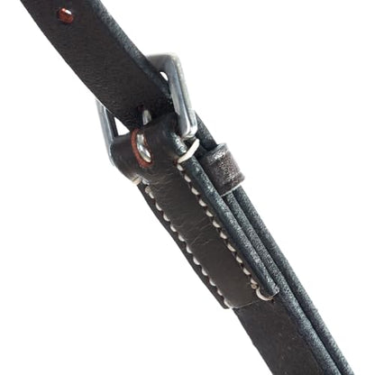 Equinavia Saga Adjustable Leather Running Martingale with Stainless Steel Hardware - Chocolate Brown - Horse - size: Horse