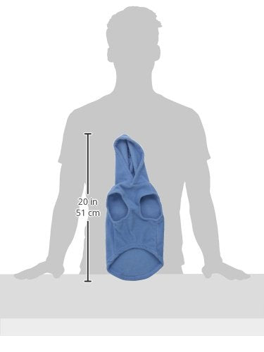 Gooby Fleece Vest Hoodie Dog Sweater - color: Blue, size: Medium (Around 11-lb)