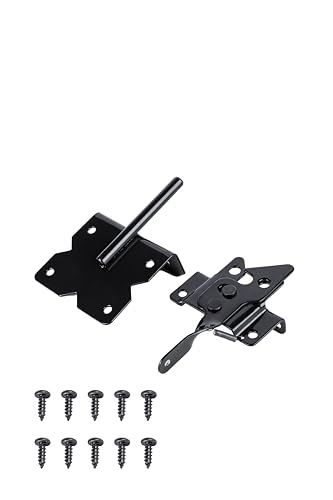 Heavy Duty Stainless Steel Self-Locking Gate Latch - Door Lock for Wooden Fence, Metal Gates & Vinyl Fence (Post Mount, Outdoor Use)
