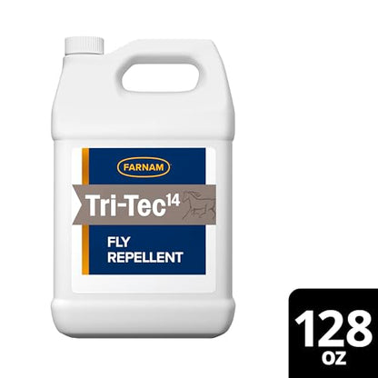 Farnam Tri-Tec 14 Fly Spray for Horses, Protects for Up to 14 Days, 128 oz - size: 128 Fl Oz (Pack of 1)