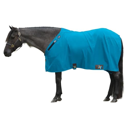 Dura-Nylon Horse Stable Sheet | Ultimate Comfort & Protection Horse Sheet | Keeps Coats Smooth & Shiny - color: Teal, size: Horse Size 72, style: V-Free | Closed Front | Legstrap